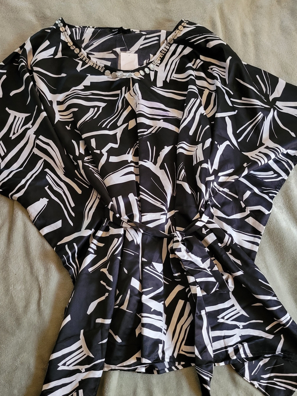 Caftan Inspired Loose Fit Belted Tunic